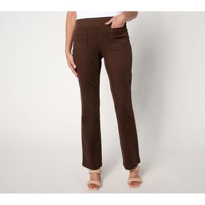 Belle by Kim Gravel Brown Pull-On Straight Leg Pants 10P